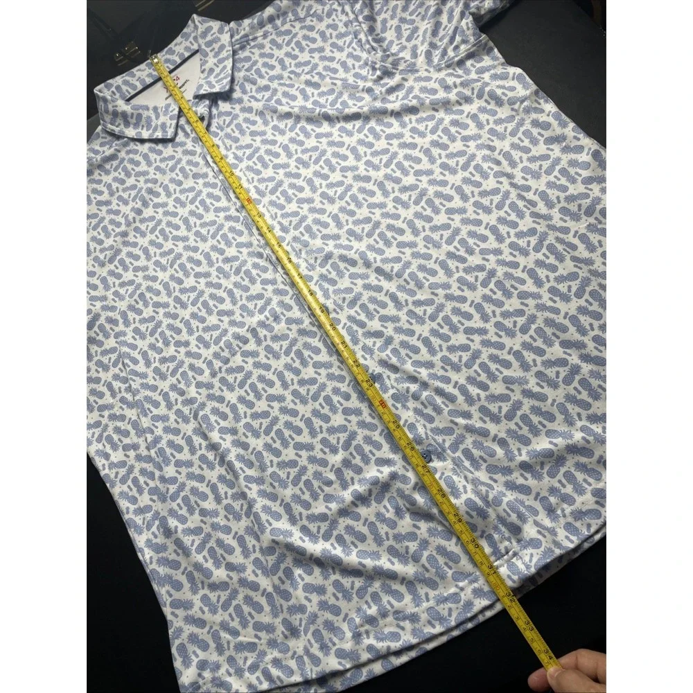 Johnston & Murphy XC4 Pineapple 2XL Short Sleeve Button Up Stretch Perfect - Picture 6 of 11